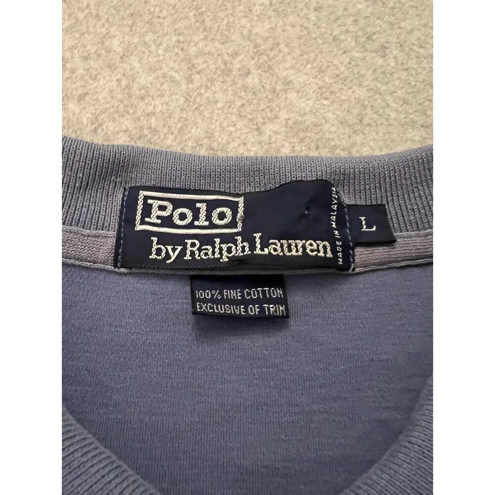 Polo Ralph Lauren Shirt Men's Large Gray Golf‎ Crest Logo Fine Cotton Polos